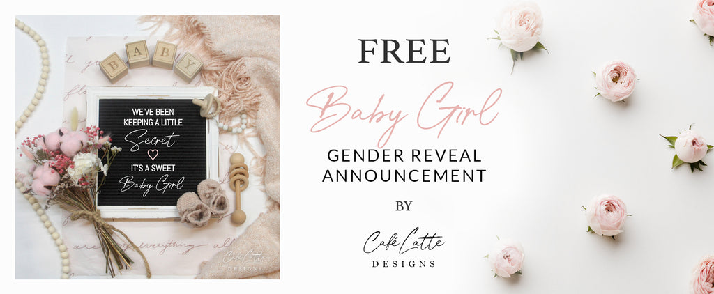 FREE Girl Gender Reveal Announcement Digital Download