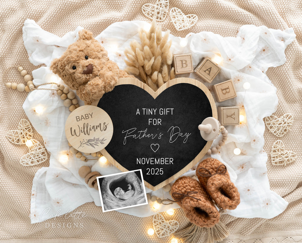 Fathers day pregnancy announcement digital reveal for social media, Fathers day baby announcement digital, teddy bear, lights and heart chalk board, Fathers day editable template DIY, a tiny gift for Fathers day pregnancy announcement digital, Fathers day baby announce, Fathers day pregnancy announce, digital baby announcement for husband, Fathers day pregnancy announcement ideas, Fathers day baby, spring baby, baby, spring baby announcement, baby announceme