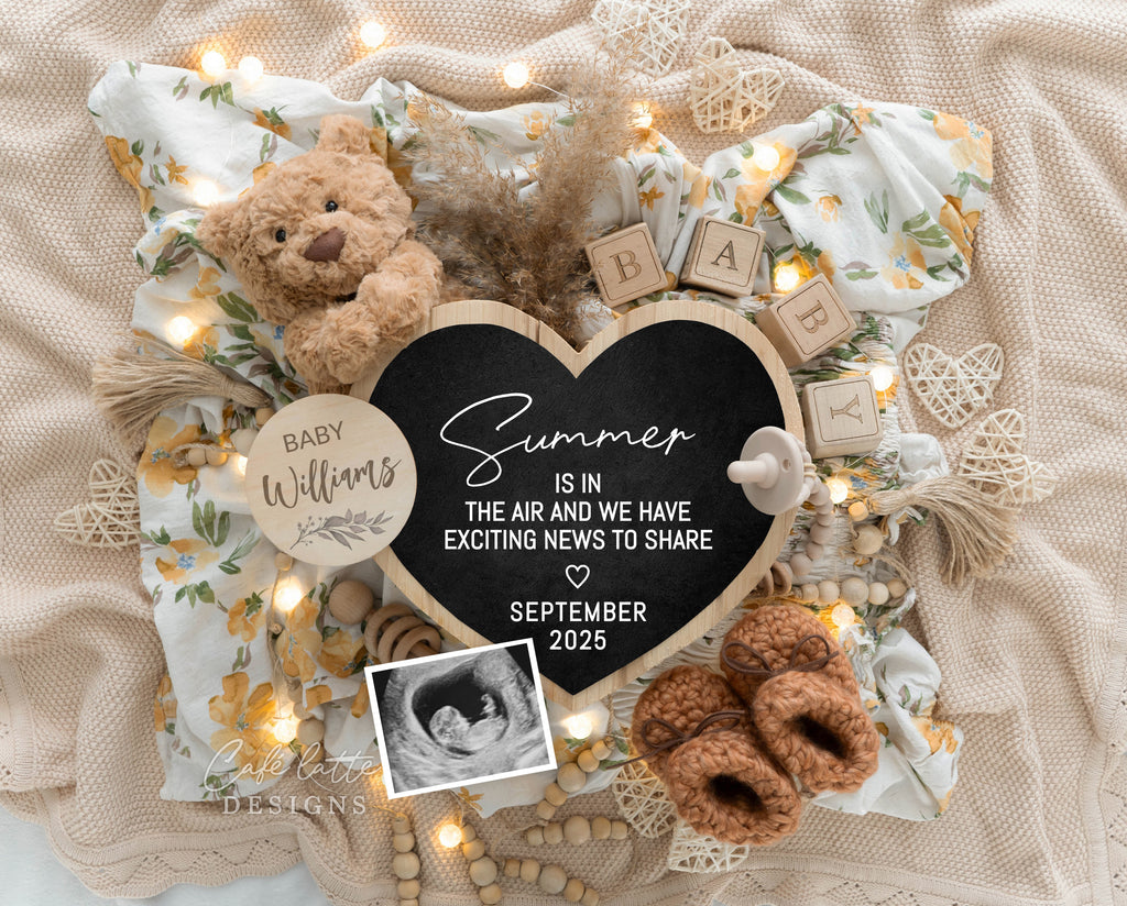 Pregnancy Announcement Digital Boho Gender Neutral Heart Chalkboard, Baby Announcement Digital Editable Template, Little Teddy Bear and Heart Chalkboard, Summer Baby Announcement, Summer Baby Reveal, Yellow flowers, Digital Summer baby announcement, Digital Summer Baby Announcement, Digital Spring Pregnancy announcement, Digital Summer Pregnancy Announcement, Baby Announce, Baby Announceme, Diy Baby Announcement, Baby Announcement ideas, Baby, Summer is in the air, Summer baby announcement diy