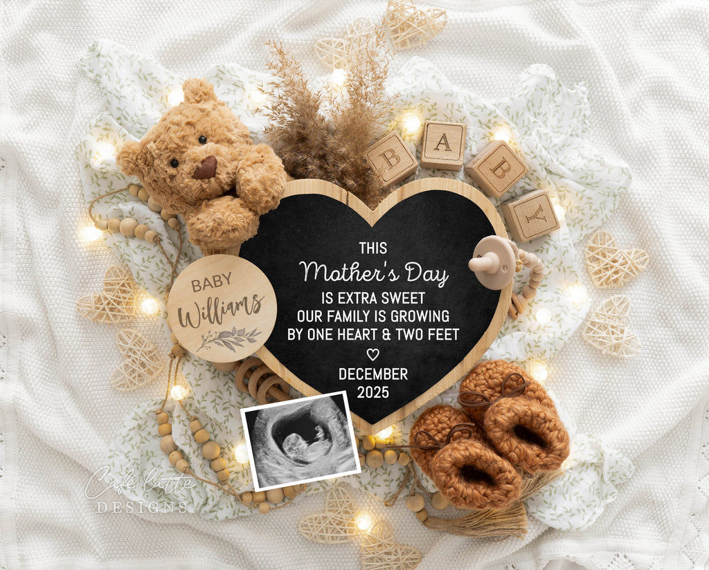 Mothers day pregnancy announcement digital reveal for social media, Mothers day baby announcement digital, pampas, teddy bear, lights and heart chalkboard, Mothers day editable template DIY, this mothers day is extra sweet our family is growing by one heart and two feet, mothers day baby announce, mothers day pregnancy announce, digital baby announcement for husband, mothers day pregnancy announcement ideas, Mothers day baby, spring baby, summer baby, spring baby announcement, baby announceme