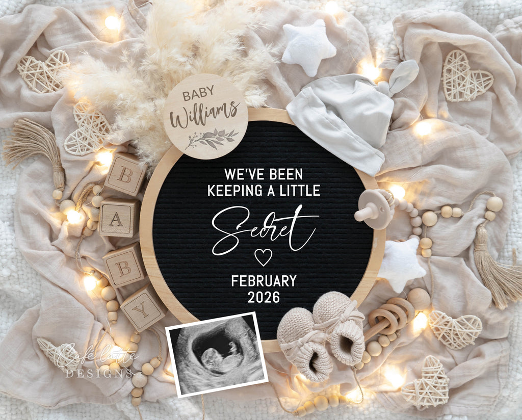 Neutral pregnancy announcement digital, Pregnancy announcement to husband, Boho pregnancy announcement template, Pregnancy announcement grandparents, Pregnancy reveal, Baby announcement digital, Neutral circle letterboard, Weve been keeping a little secret
