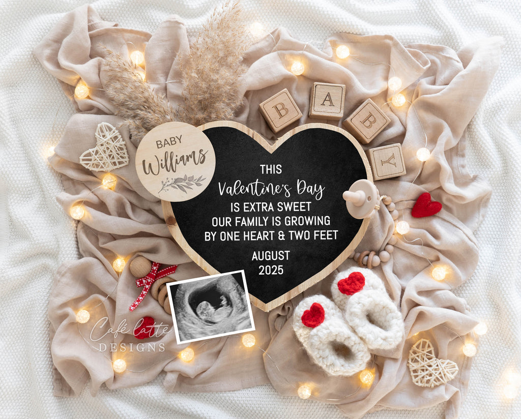 Valentines Day pregnancy announcement digital reveal for social media, Valentines digital baby announcement, heart chalkboard and pampas, Boho gender neutral announcement February, St-Valentine Baby announcement, Digital Baby Announcement, Baby