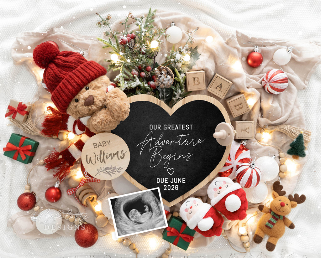 Christmas pregnancy announcement digital reveal for social media, Christmas baby announcement digital image with little bear, Santa baby booties, Christmas baby announcement, Digital Christmas baby announcement, Christmas baby announce, Christmas baby, Christmas baby announce, Xmas baby announcement, Christmas pregnancy, Christmas pregnancy announcement, Digital Christmas pregnancy announcement, digital baby announcement, digital baby reveal, our greatest adventure begins