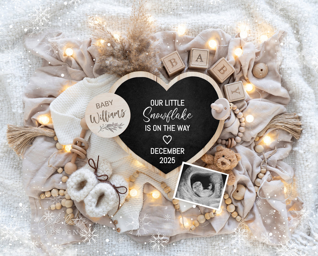 Christmas pregnancy announcement digital reveal for social media, Christmas baby announcement digital image with knit outfit, little bear and heart chalkboard, baby booties, pampas and heart chalkboard, our little snowflake is on the way, Gender neutral boho editable template DIY, Christmas pregnancy reveal instant download, December winter baby announcement ideas, Boho Christmas pregnancy announcement, digital baby announcement, digital pregnancy announcement, baby announce, baby announcement
