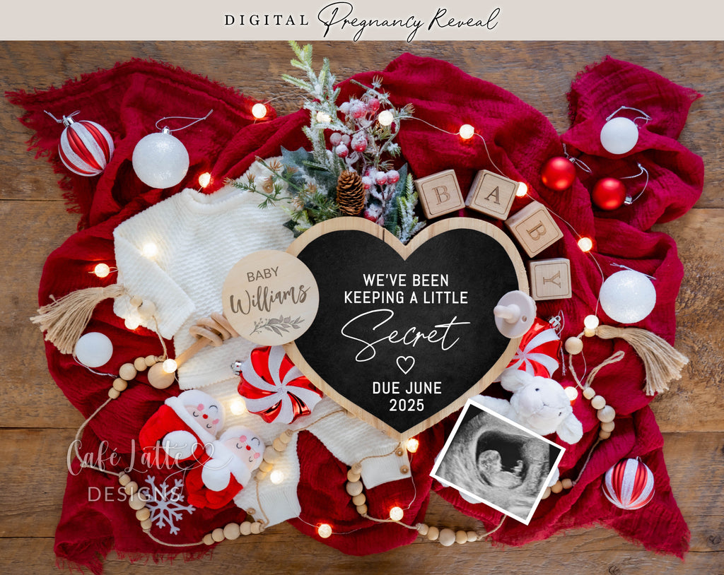 Christmas Pregnancy announcement digital, Pregnancy announcement to husband, X-Mas Pregnancy announcement template, Pregnancy announcement grandparents, December Pregnancy reveal, Pregnancy announcement gift, Weve been keeping a little secret