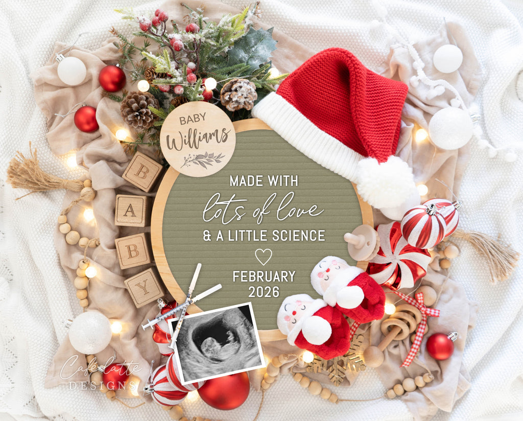 Christmas IVF pregnancy announcement digital for social media, Christmas digital baby announcement, December winter baby reveal, Christmas baby, diy baby announcement, digital pregnancy announcement, baby announce, Xmas baby, new years baby, IVF Pregnancy announcement digital, IVF baby announcement digital, IVF pregnancy announcement editable template DIY, Baby announcement digital for social media, Announcement for grandparent, made with lots of love and a little science