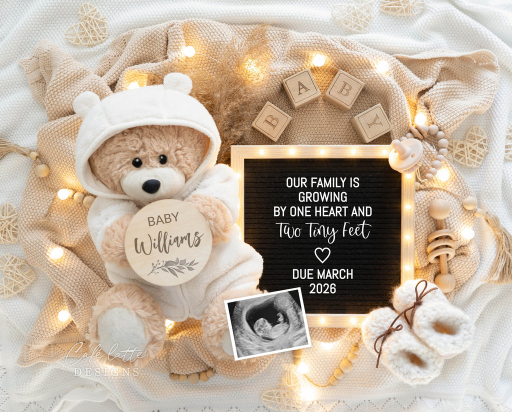 Neutral pregnancy announcement digital, Pregnancy announcement to husband, Boho pregnancy announcement template, Pregnancy announcement grandparents, Pregnancy reveal, Baby announcement digital, Neutral bear heart, Weve been keeping a little secret, pregnancy reveal, baby reveal, digital baby announcement, digital pregnancy announcement, baby announcement, lighted letterboard, our family is growing by one heart and two tiny feet