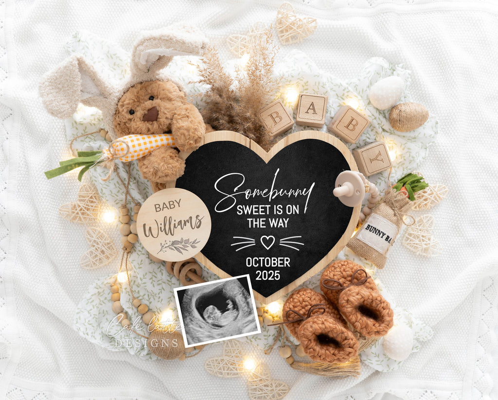 Easter Pregnancy Announcement Digital Boho Reveal For Social Media, Somebunny Sweet Heart Letter Board, Boho Pampas Bunny Ears Baby Announcement Digital Editable Template, Easter Baby Announcement, Easter Pregnancy Announcement DIY, Easter baby, Easter pregnancy, april baby, digital baby announcement, digital pregnancy announcement, baby announcement to husband, social media baby announcement, baby announcement facebook, diy baby announcement, baby bunny bear