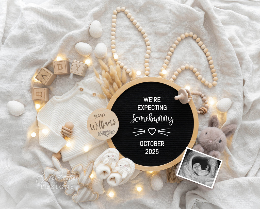 Easter Pregnancy Announcement Digital Boho Reveal For Social Media, Expecting Somebunny Circle Letter Board, Boho Bunny Ears Baby Announcement Digital Editable Template, Were expecting somebunny, little bunny, easter baby announcement digital, baby announce, baby announceme, easter baby, spring baby, digital easter baby announcement, easter baby announcement diy, easter baby announcement ideas, easter baby announcement to family, easter baby announcement to husband, easter pregnancy announceme