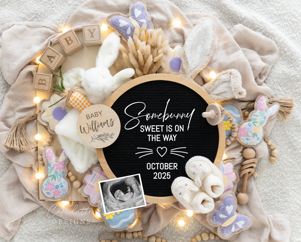 Easter Pregnancy Announcement Digital Boho Reveal For Social Media, Somebunny Sweet Is On The Way, Circle Letter Board, Boho Pampas Bunny Ears Baby Announcement Digital Editable Template, Easter Baby Announcement, Easter Pregnancy Announcement DIY, Easter baby, Easter pregnancy, april baby, digital baby announcement, digital pregnancy announcement, baby announcement to husband, social media baby announcement, diy baby announcement, Arch Board, Pastel Easter baby announcement, Dried Bunny tails