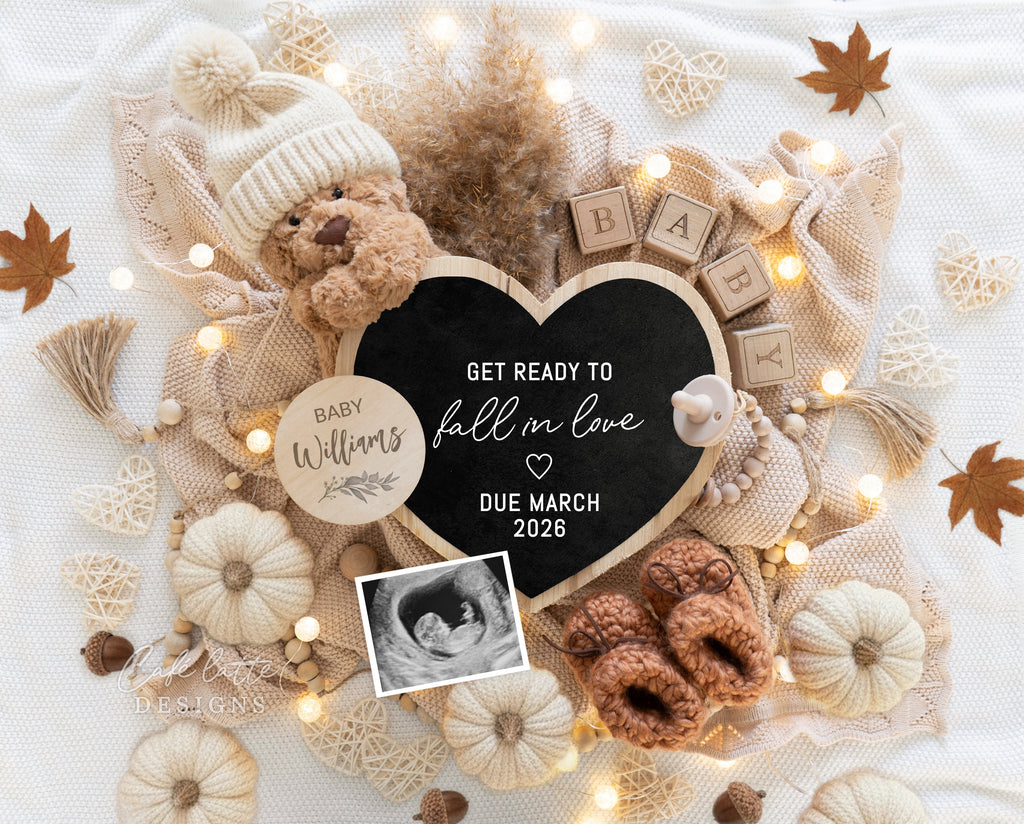 Fall pregnancy announcement digital for social media, Autumn baby announcement digital with heart chalkboard, little bear, knit hat, Get ready to Fall in Love, Gender neutral fall pregnancy reveal editable template DIY, autumn baby announcement, digital fall pregnancy announcement, autumn baby, pregnancy reveal, pregnancy announcement autumn, digital pregnancy announcement, autumn baby, fall baby, baby announce