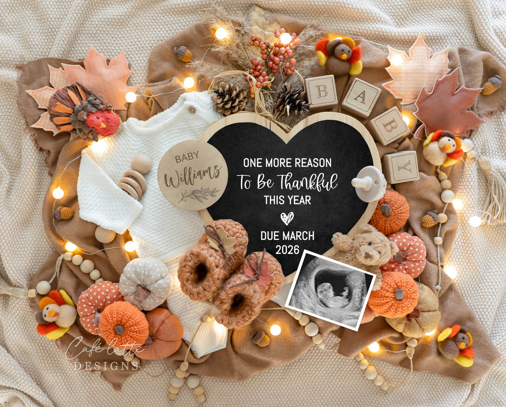 Fall pregnancy announcement digital reveal for social media, Thanksgiving boho baby announcement digital image with heart, pampas and heart chalkboard, Gender neutral autumn editable template DIY, September October Baby, Get Ready to Fall in Love, one more reason to be thankful this year