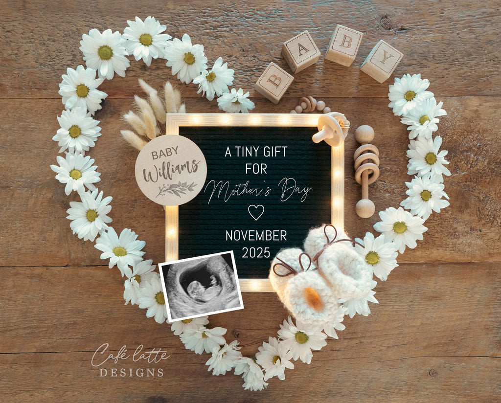 Mothers day baby announcement digital reveal for social media, spring boho pregnancy announcement digital image with daisies, mothers day poem, Spring baby, Editable diy baby announcement template, Spring Baby Reveal, Mothers day baby announcement, tiny gift for mothers day