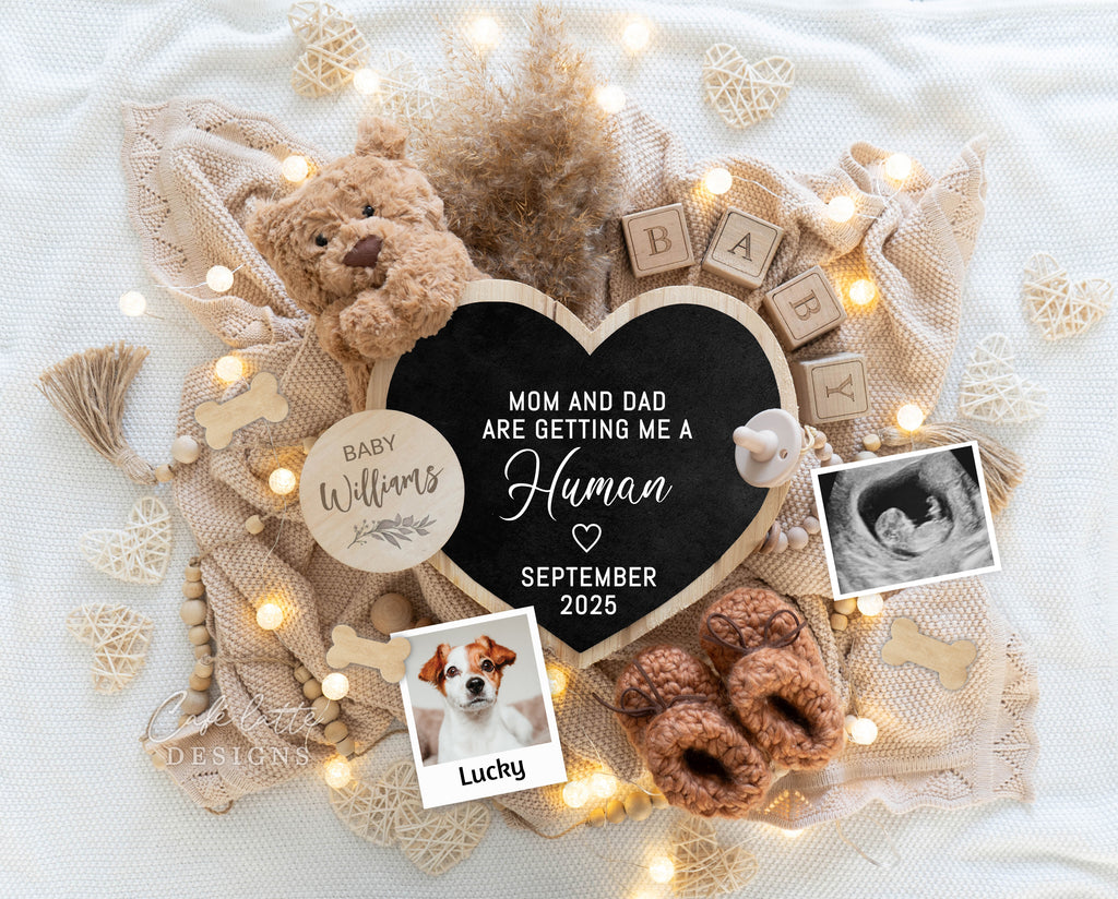 Dog Pregnancy announcement digital, Animal Pregnancy announcement to husband, Pregnancy announcement template, Pregnancy announcement grandparents, Pregnancy reveal, Pregnancy announcement gift, Neutral little bear pampas heart chalkboard, Mom and dad are getting me a human, Pet pregnancy reveal ideas, Original pregnancy announcement ideas