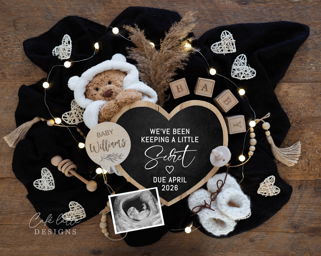 Neutral pregnancy announcement digital, Pregnancy announcement to husband, Boho pregnancy announcement template, Pregnancy announcement grandparents, Pregnancy reveal, Baby announcement digital, Neutral bear heart, Weve been keeping a little secret, pregnancy reveal, baby reveal, digital baby announcement, digital pregnancy announcement, baby announcement