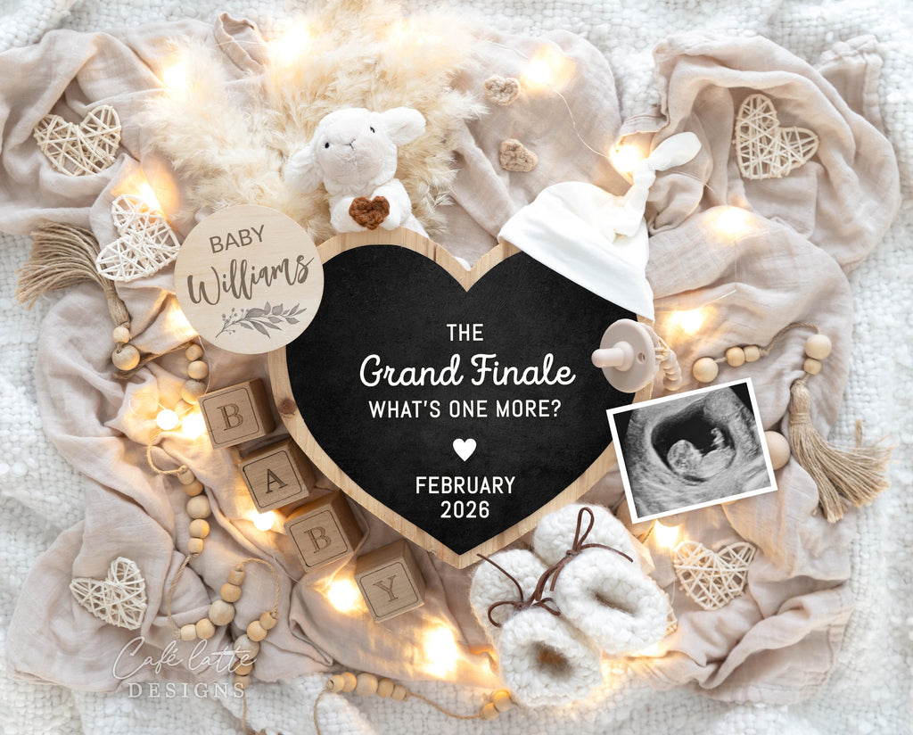 Pregnancy announcement digital, Pregnancy announcement to husband, Pregnancy announcement template, Pregnancy announcement grandparents, Pregnancy reveal, Pregnancy announcement gift, Neutral lamb pampas heart chalkboard, The grand finale whats one more, Second third fourth fifth child sibling announcement, Baby 2 3 4 5, 2nd 3rd 4th pregnancy reveal