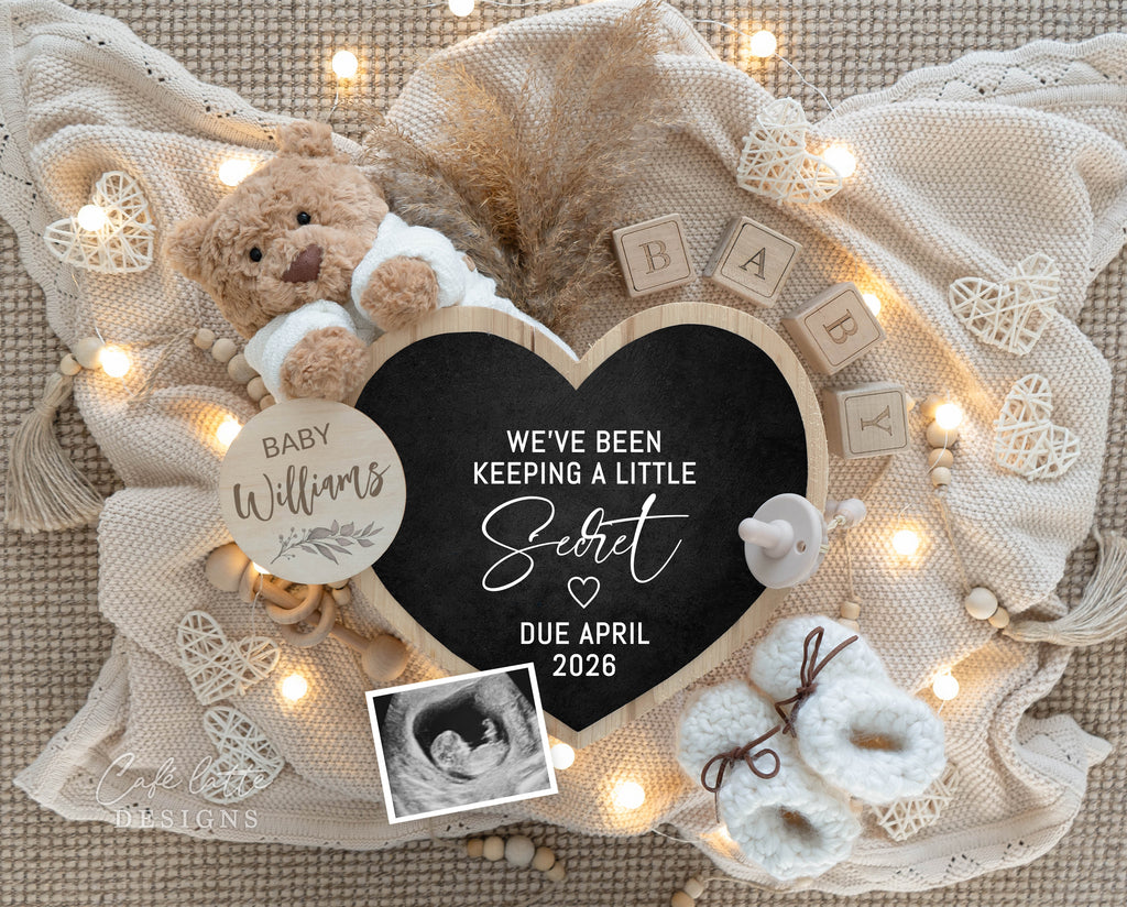 Neutral pregnancy announcement digital, Pregnancy announcement to husband, Boho pregnancy announcement template, Pregnancy announcement grandparents, Pregnancy reveal, Baby announcement digital, Neutral bear heart, Weve been keeping a little secret, pregnancy reveal, baby reveal, digital baby announcement, digital pregnancy announcement, baby announcement