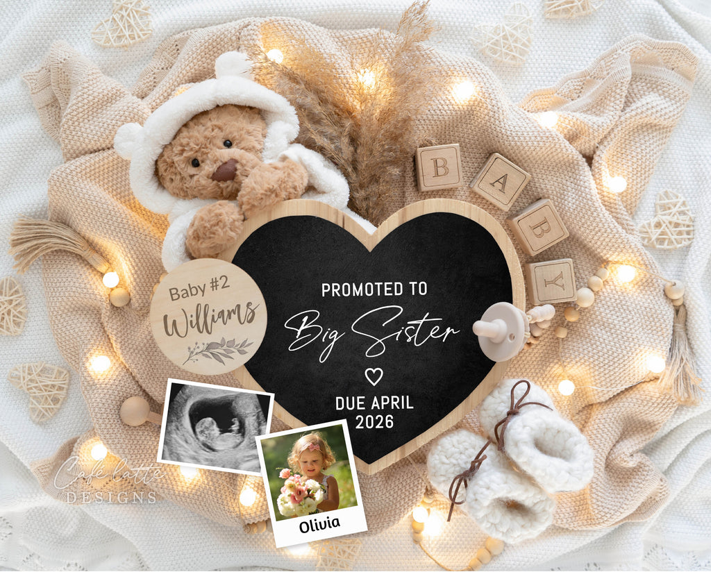 Big sister Pregnancy announcement digital, Pregnancy announcement to husband, Pregnancy announcement template, Pregnancy announcement grandparents, Pregnancy reveal, Pregnancy announcement gift, Neutral bear pampas flowers heart chalkboard, Promoted to big sister, Second third fourth fifth child sibling reveal ideas, Baby # 2 3 4 5 pregnancy reveal original idea, Sibling photo announcement, teddy bear pregnancy announcement DIY