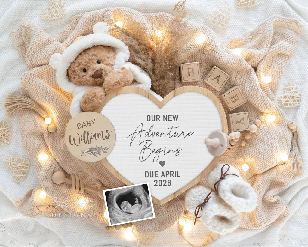 Pregnancy Announcement Digital Boho Gender Neutral Heart Letterboard, Baby Announcement Digital Editable Template, Little Teddy Bear and Heart Letterboard, the best things in life are unexpected, baby announce, baby announceme, digital baby announcement, instant download baby announcement, diy baby announcement, editable baby announcement, baby reveal, pregnancy reveal, our new adventure begins
