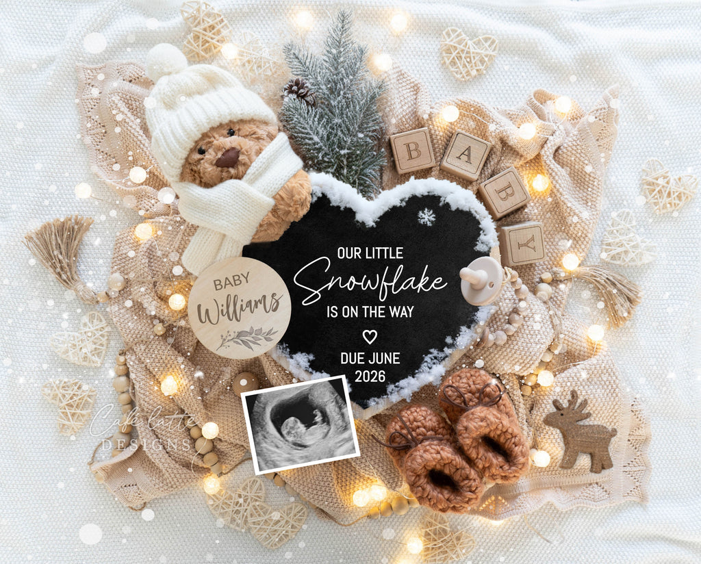 winter baby announcement, baby announcement template winter, winter pregnancy announcement, editable baby announcement, snowflake baby announcement, gender neutral baby announcement, minimalist winter baby announcement, digital baby announcement card, winter baby reveal, printable baby announcement, pregnancy announcement winter theme, winter digital baby announcement, Christmas baby announcement, Christmas pregnancy announcement, digital baby announcement, our little snowflake on the way