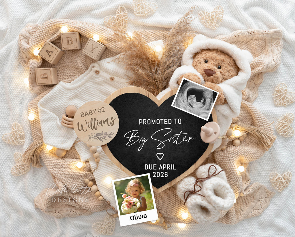 Big sister Pregnancy announcement digital, Pregnancy announcement to husband, Pregnancy announcement template, Pregnancy announcement grandparents, Pregnancy reveal, Pregnancy announcement gift, Neutral bear pampas flowers heart chalkboard, Promoted to big sister, Second third fourth fifth child sibling reveal ideas, Baby # 2 3 4 5 pregnancy reveal original idea, Sibling photo announcement, teddy bear pregnancy announcement DIY