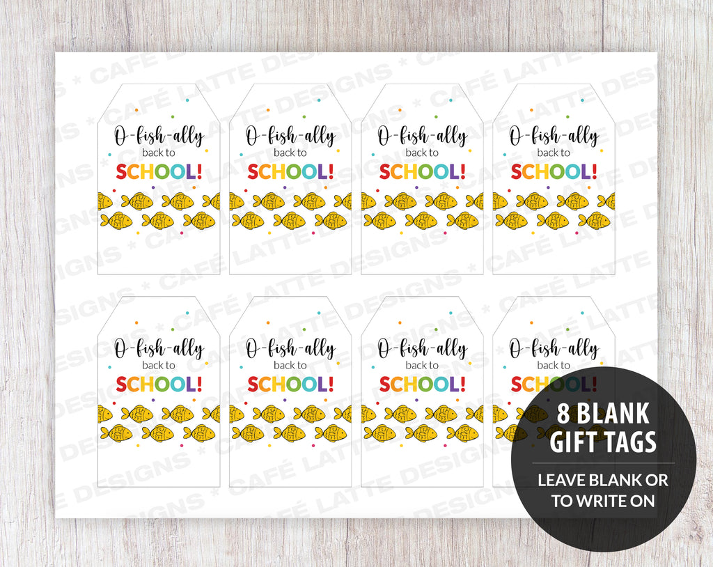 Back to school gift tags editable printable template, O fish ally back to school gift tags for school teacher kids and friends, Little goldfish crackers treat gift tags instant download, Cheap back to school gift tag ideas DIY