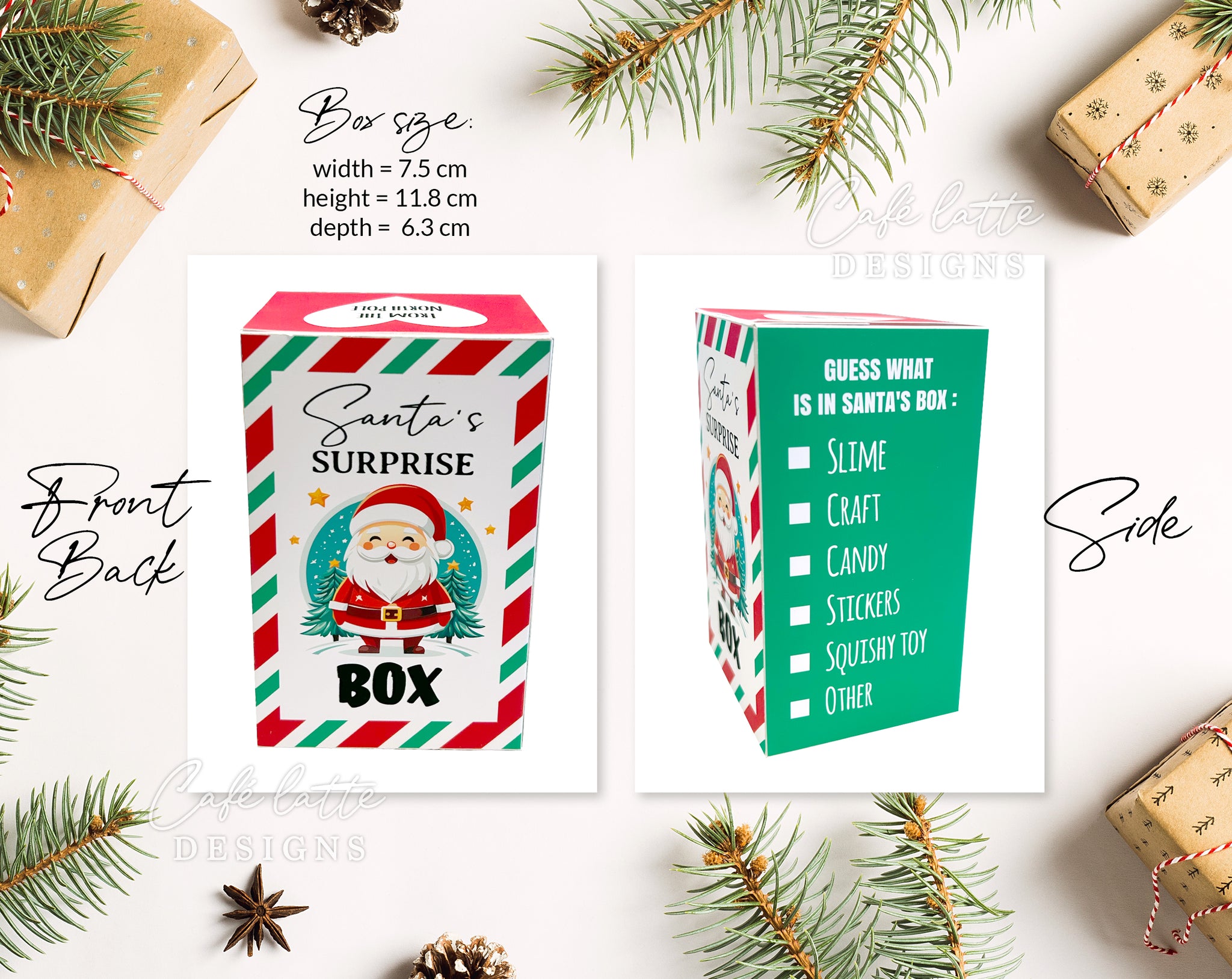 Christmas Gift Surprise Box Printable - Blind Box Editable