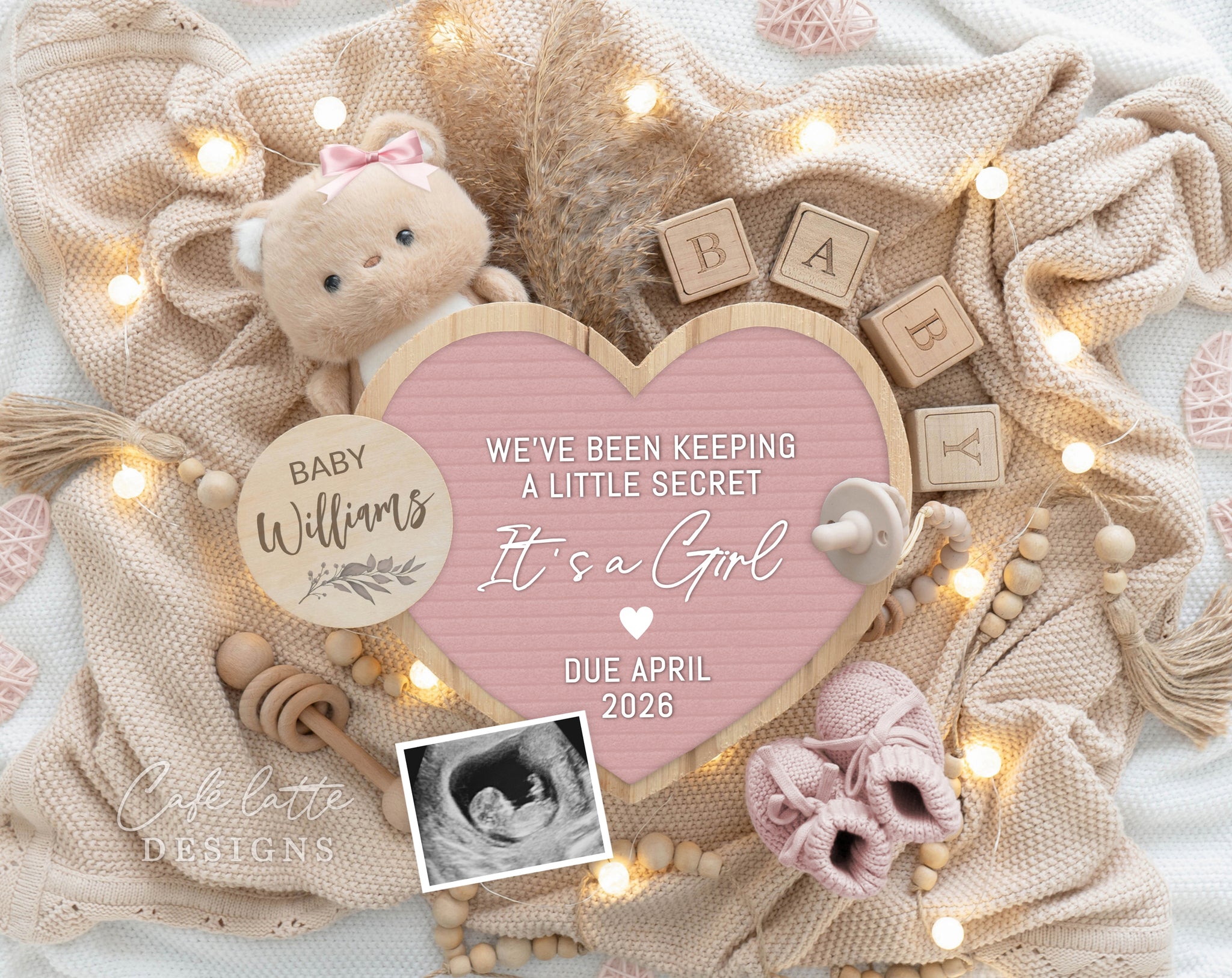 オーダー受付パネル♡Baby girl Girl Gender Reveal – Café Latte Designs