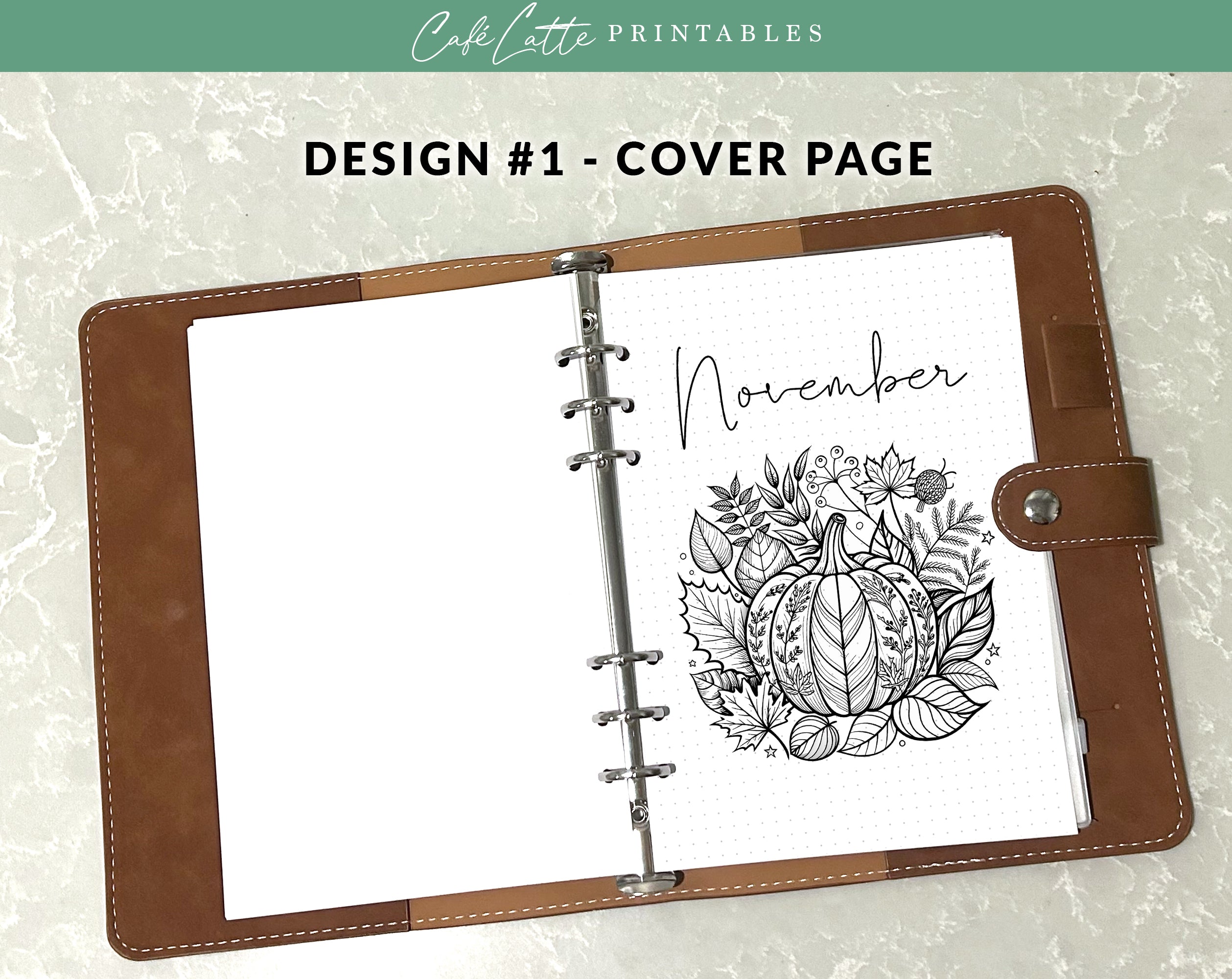 November Notes Pages November Journal Cover Calendar and Notes Pages Set – Café Latte Designs