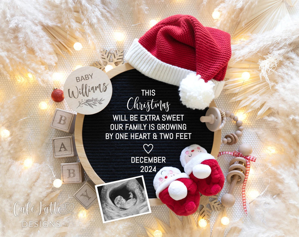 Pregnancy Announcement digital, Christmas Neutral pregnancy announcement digital, Christmas Pregnancy announcement to husband, XMas pregnancy announcement template, Pregnancy announcement grandparents, Pregnancy reveal, Baby announcement digital DIY, Santa hat pregnancy announcement
