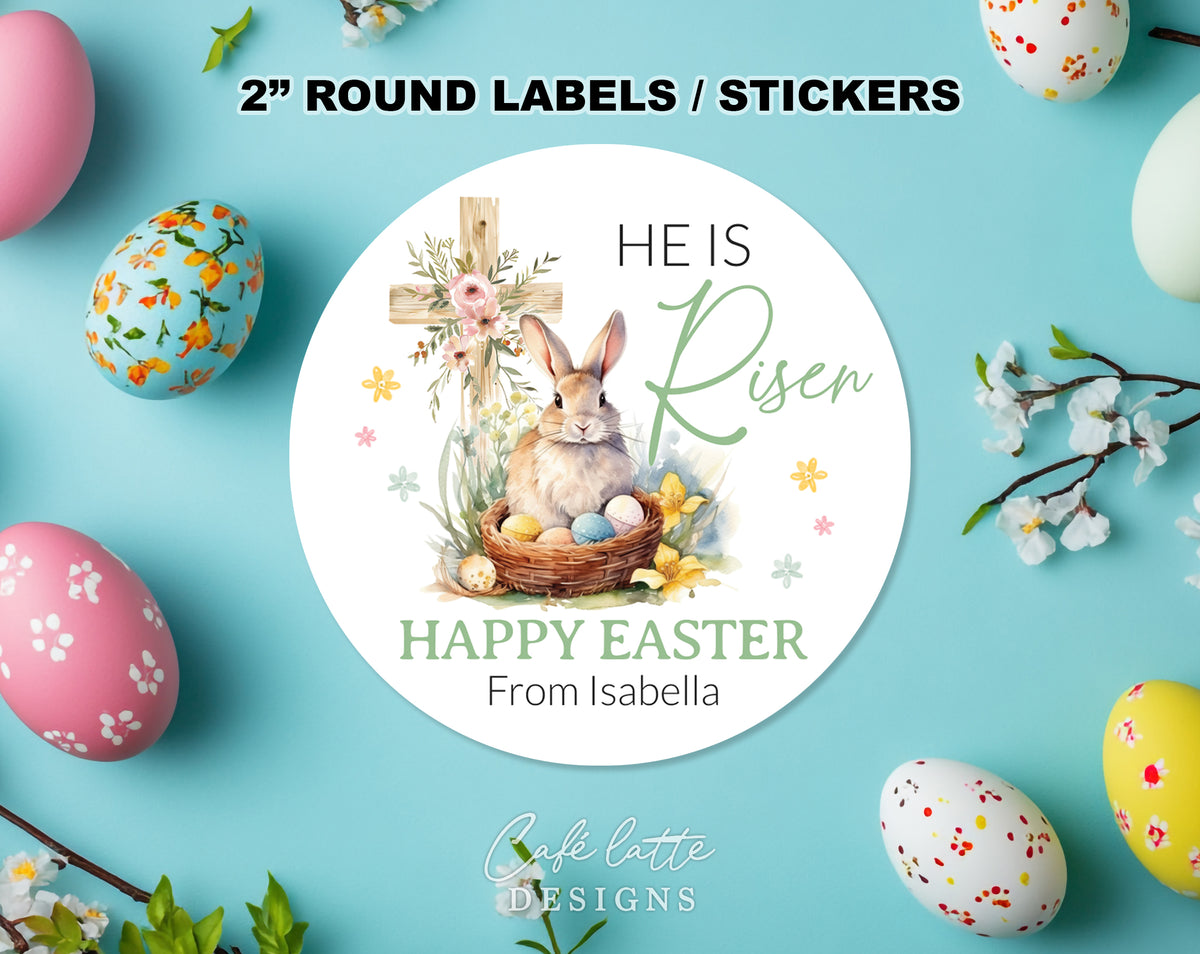 Easter Religious Stickers Printable - Cricut and Avery Round Labels Te ...