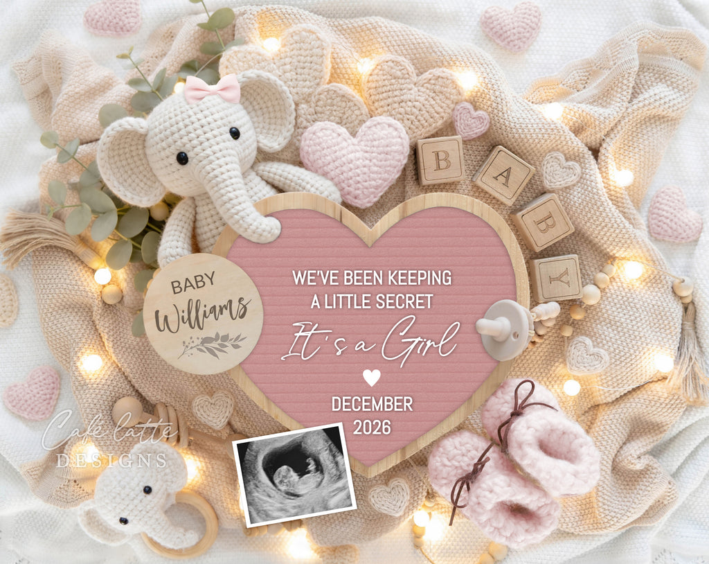 Girl Gender Reveal – Café Latte Designs