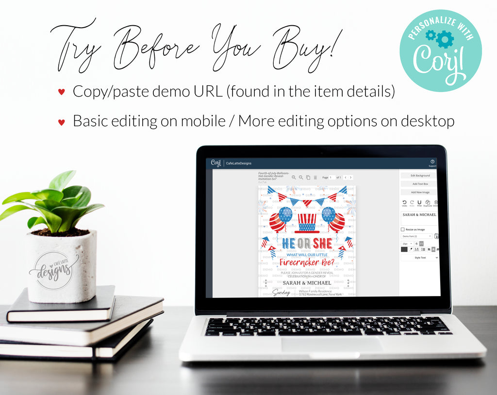 Fourth of July gender reveal invitation editable template, Printable summer He or She baby reveal invitation, Personalized custom invite for Independence Day, Little firecracker invitation card, 4th of July USA Digital invitation email text message