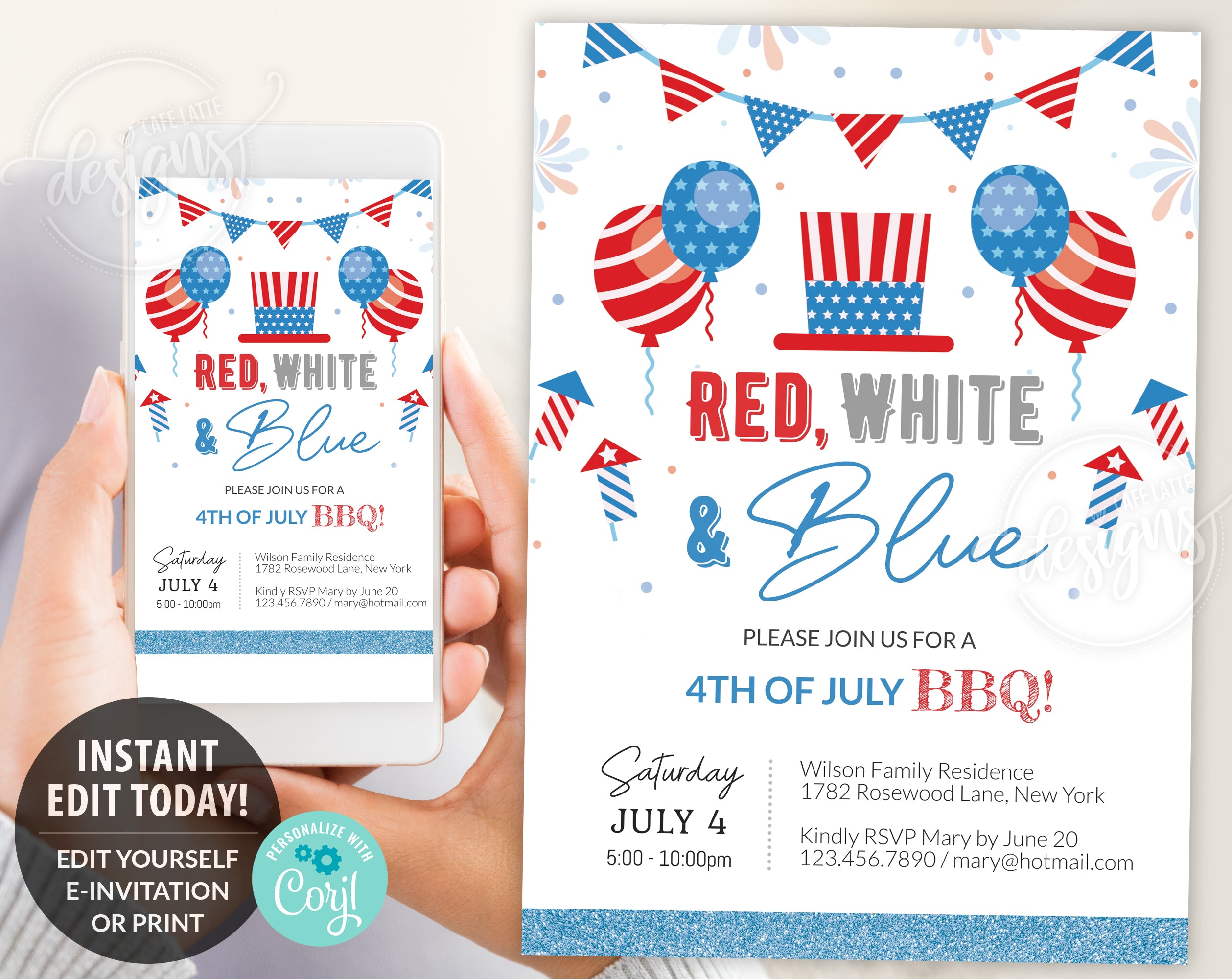 July 4th Party Invitation Template 4th Of July Invitation July 4th