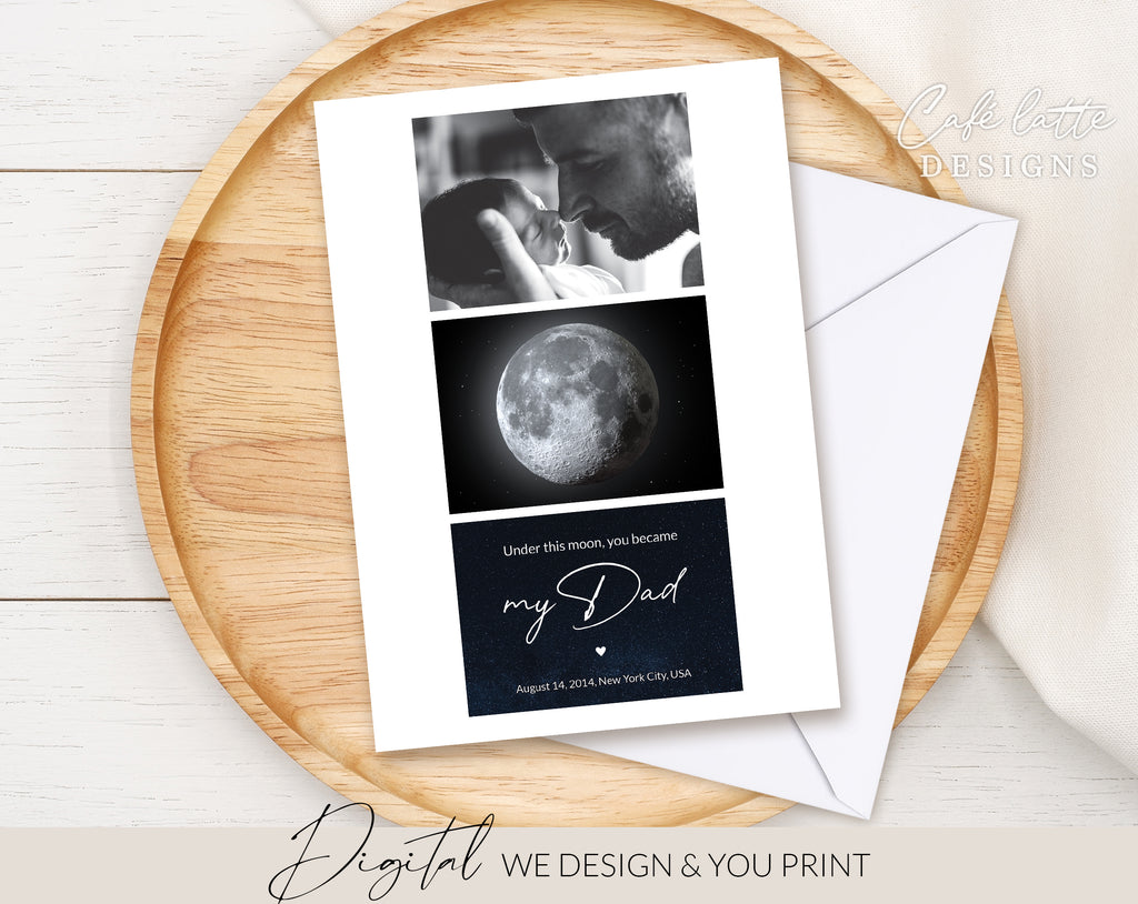 Custom Moon Phase Printable, Moon Phase Gift for Dad, Father's Day Thoughtful Gift, Personalized Digital Moon Phase Birthday Gift Print, Custom Moon Phase Card, First Fathers Day Gift from baby printable poster for picture frame