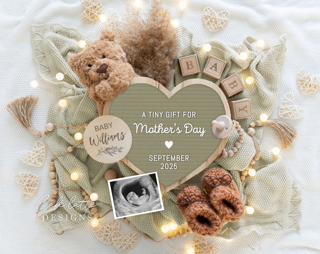 Mothers day pregnancy announcement digital reveal for social media, Mothers day baby announcement digital, pampas, teddy bear, lights and sage green letter board, Mothers day editable template DIY, a tiny gift for mothers day pregnancy announcement digital, mothers day baby announce, mothers day pregnancy announce, digital baby announcement for husband, mothers day pregnancy announcement ideas, Mothers day baby, spring baby, baby, spring baby announcement, baby announceme