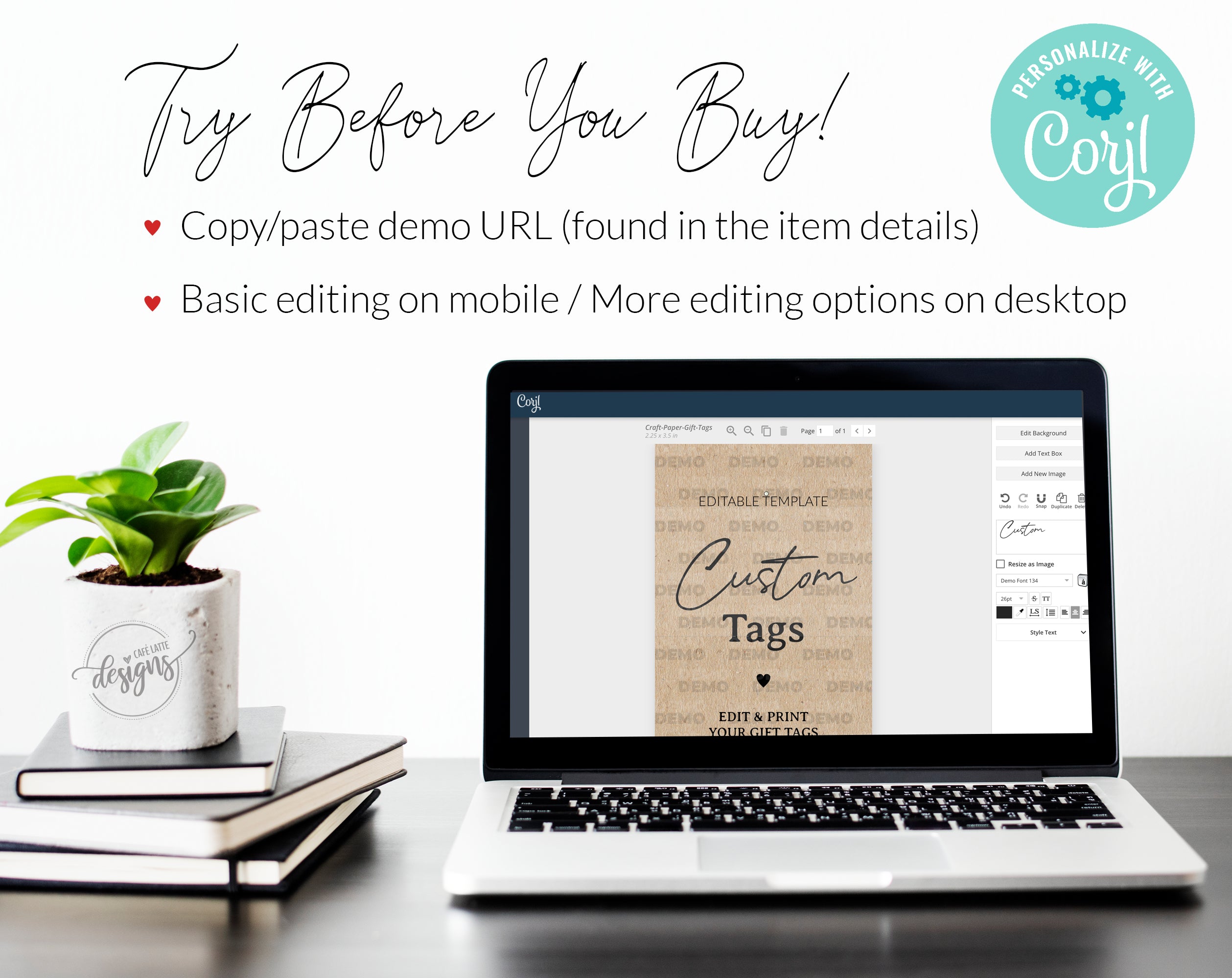 Custom Temple Tags Custom Gift Tags Editable Template - Printable Craft Paper Tags – Café ...