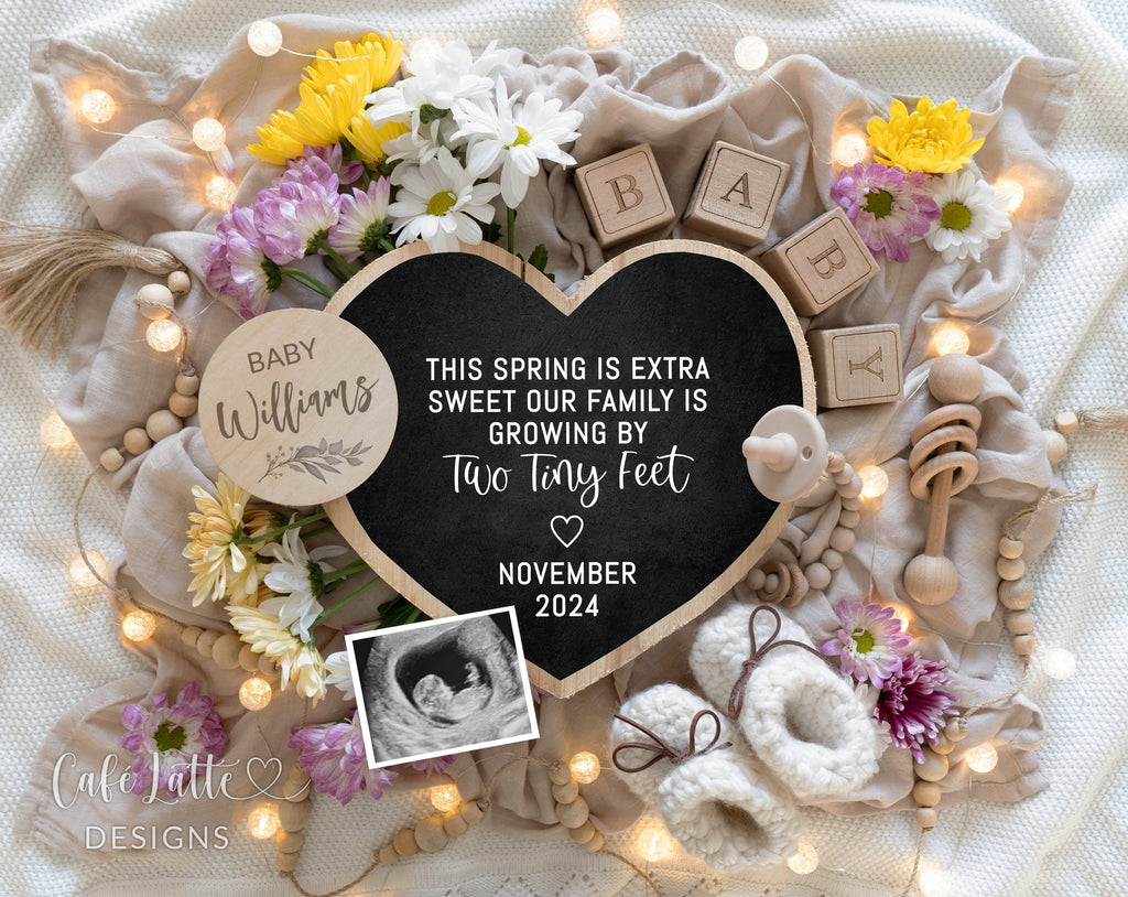 Spring baby announcement digital reveal for social media, spring boho pregnancy announcement digital image with flowers, heart chalkboard. This Spring is Extra Sweet Poem, Editable diy baby announcement template, Spring Baby Reveal, Easter Baby