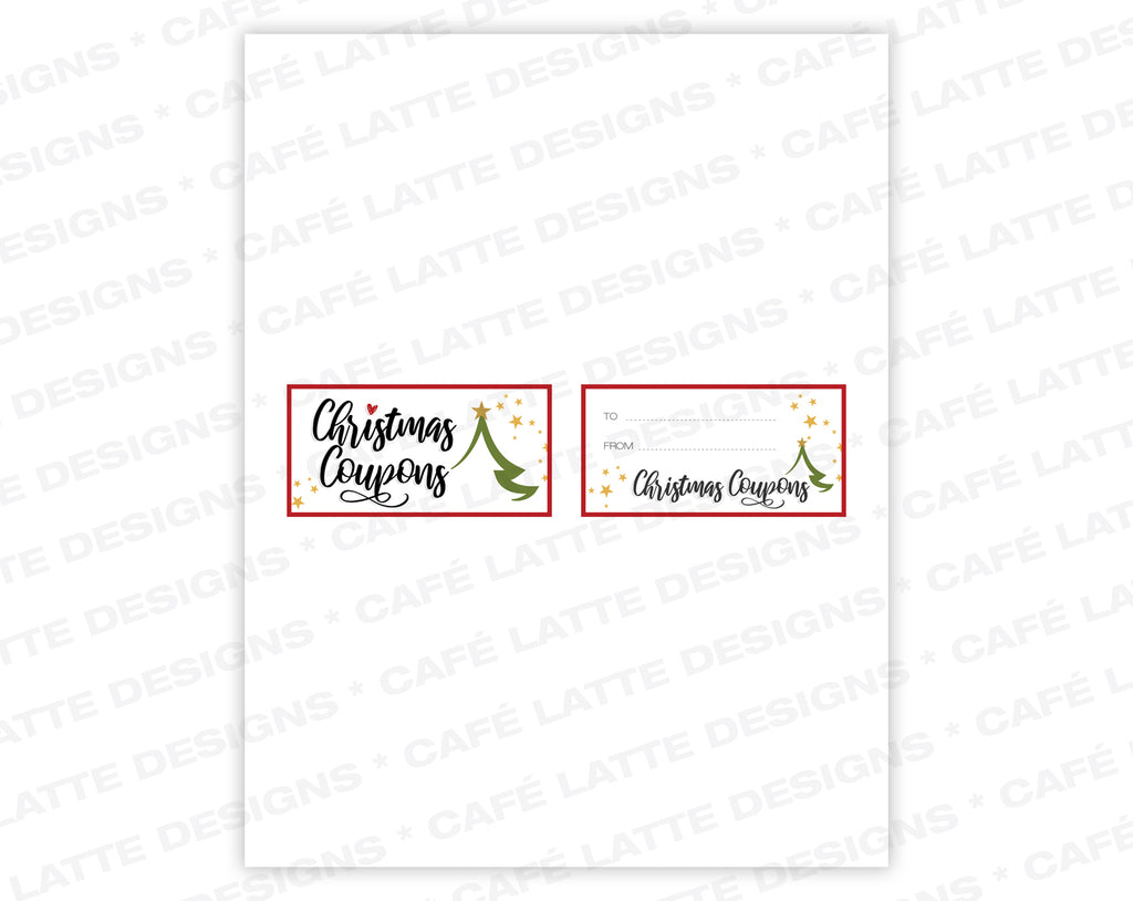 Christmas Coupons Gift Printable Instant Download