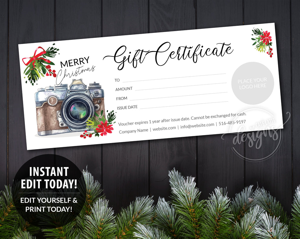 Photo Session Photography Christmas Business Gift Certificate