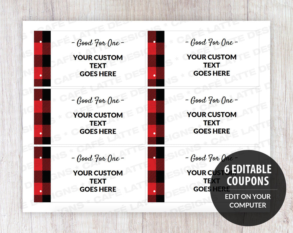 Valentine's Day Coupon Book, Editable Printable Template