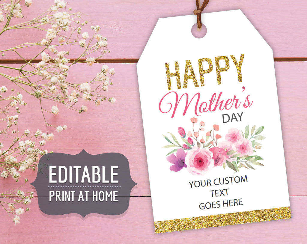 Mother's Day Printable Gift Tags with Flowers