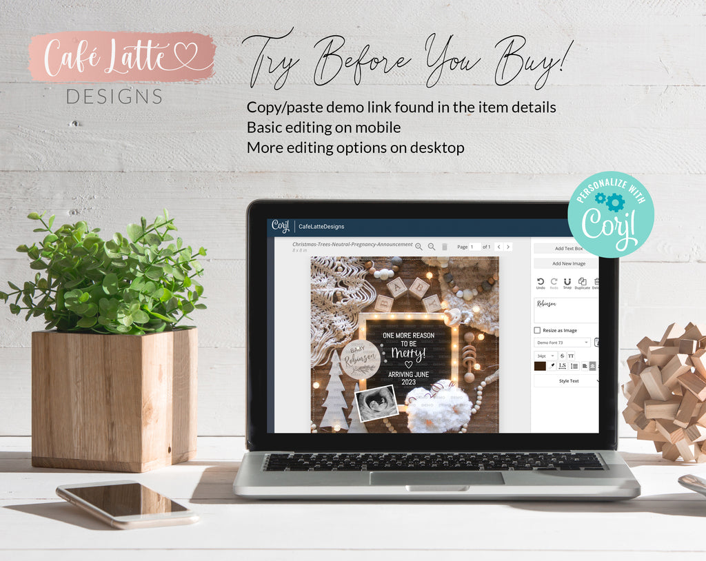 Digital Christmas Pregnancy Announcement For Social Media, Winter Neutral Boho Baby, Reason to Be Merry Letter Board, Editable Template DIY
