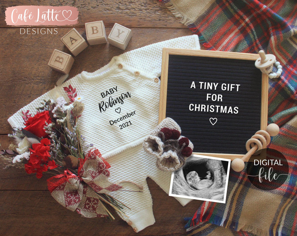 Digital Pregnancy Announcement Social Media, Christmas December Winter Baby Reveal Gender Neutral, A Little Snowflake, The More The Merrier