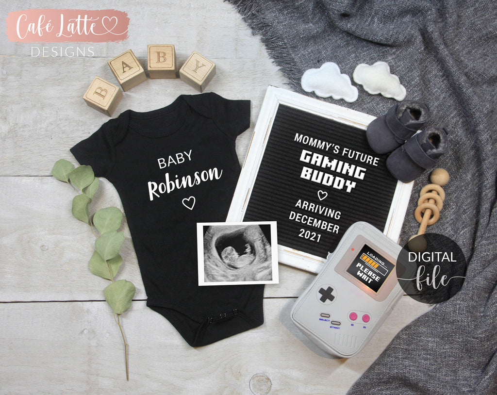 Digital Pregnancy Announcement for Social Media, Game Changer, Player 3 Has Entered The Game, Daddy's New Gaming Buddy, Video Gamer Baby