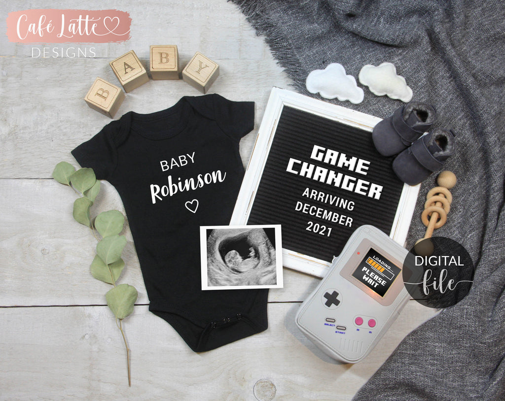 Digital Pregnancy Announcement for Social Media, Game Changer, Player 3 Has Entered The Game, Daddy's New Gaming Buddy, Video Gamer Baby