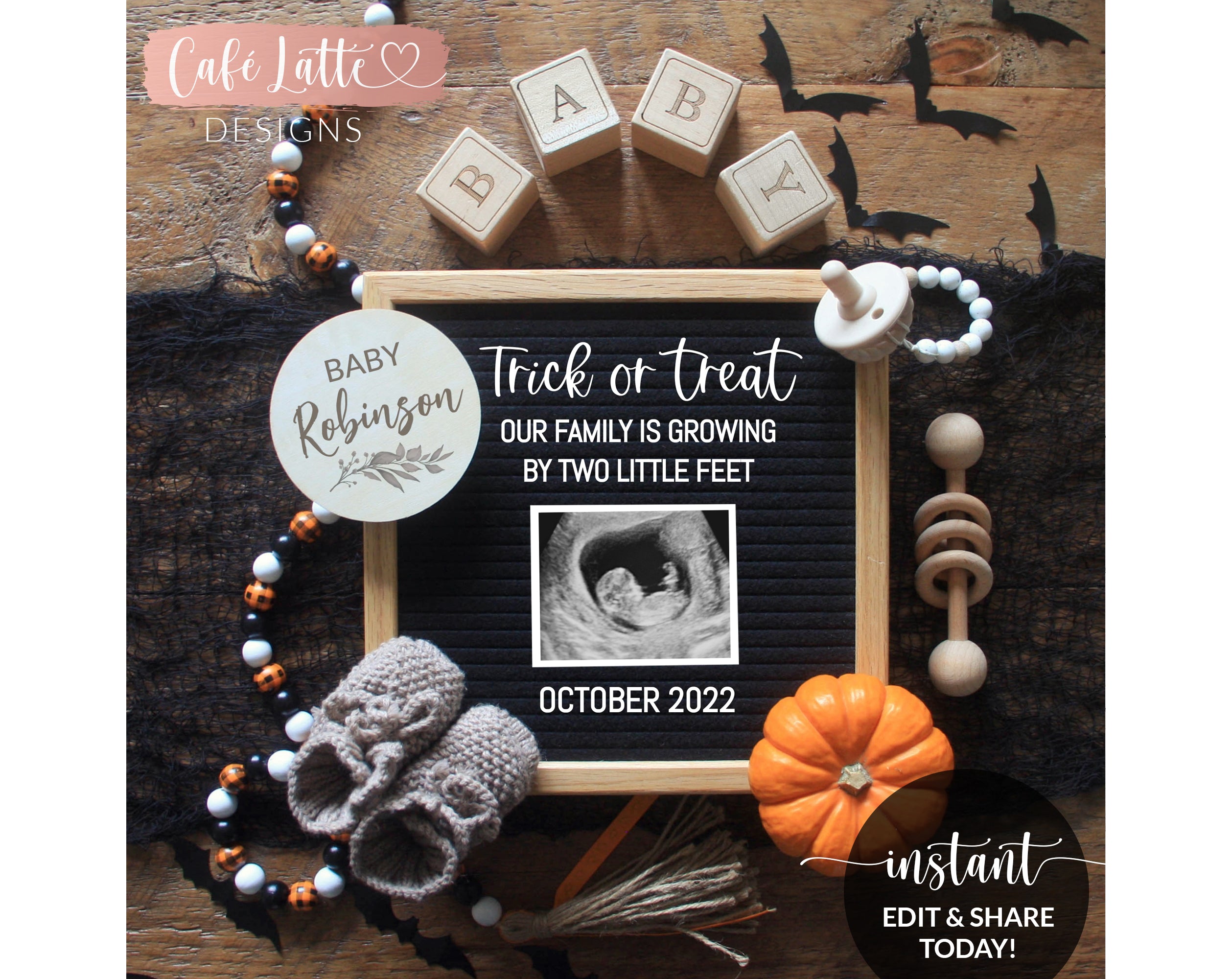 https://www.cafelattedesigns.com/cdn/shop/products/editable-halloween-october-fall-pregnancy-announcement-digital-template-social-media-trick-or-treat-family-growing-by-two-little-feet-baby-pic1.jpg?v=1634306353