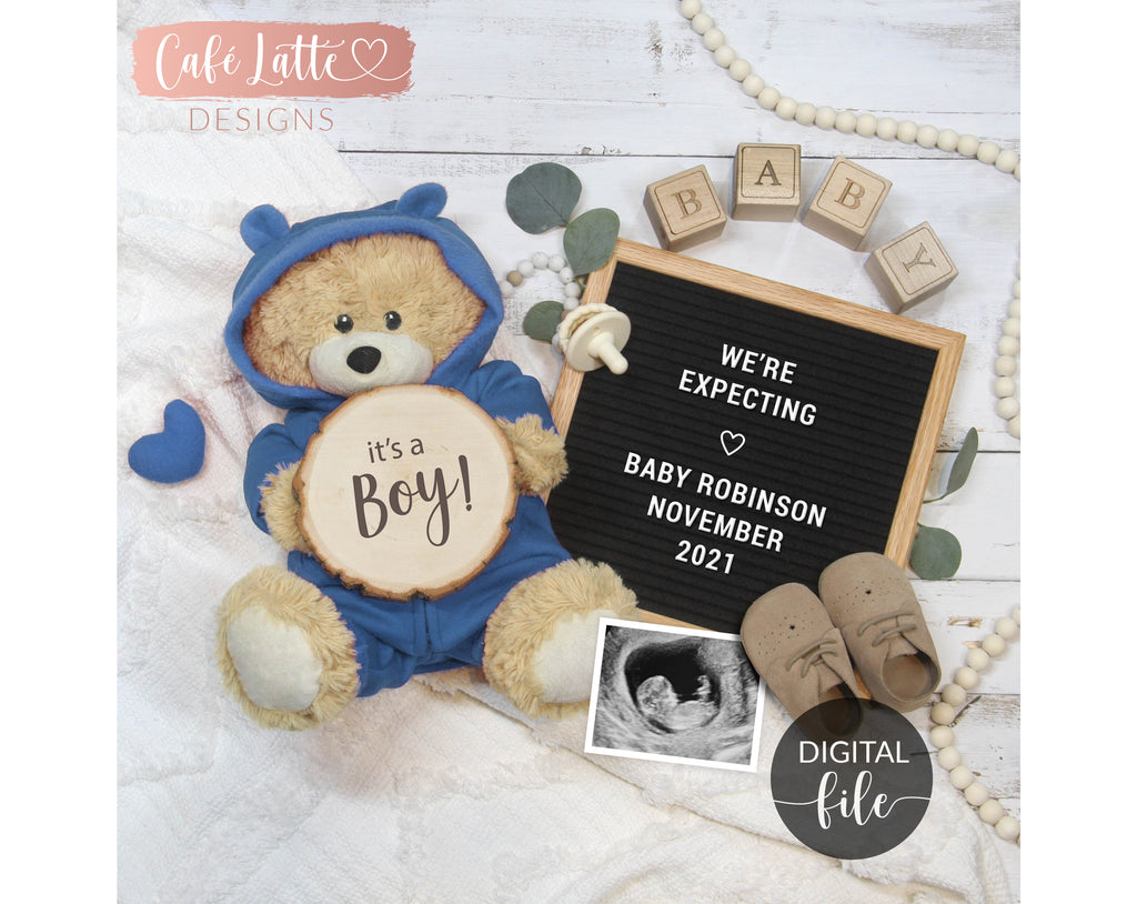 DIGITAL Boy Gender Reveal Pregnancy Announcement Social Media, MOTHERS DAY, May Spring Baby, Personalized Reveal Ideas Instagram Facebook