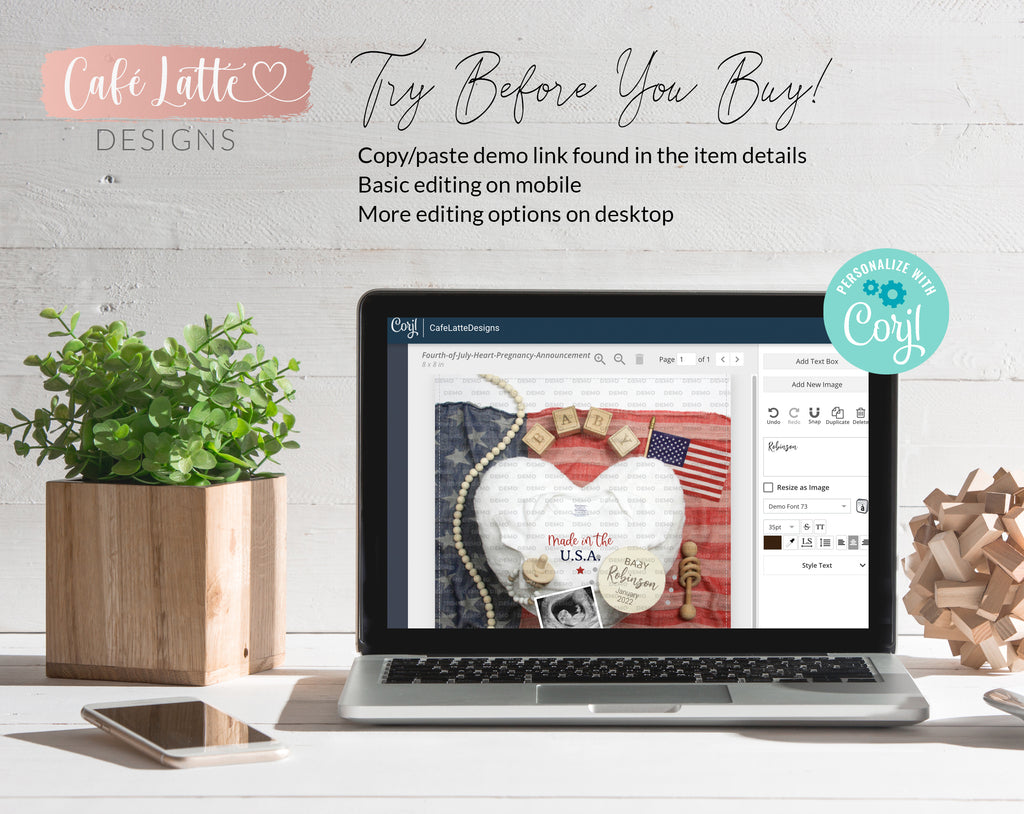 Editable Pregnancy Announcement Social Media, Made in the USA Digital Baby Announcement, Fourth of July Independence Day Baby, Printable DIY